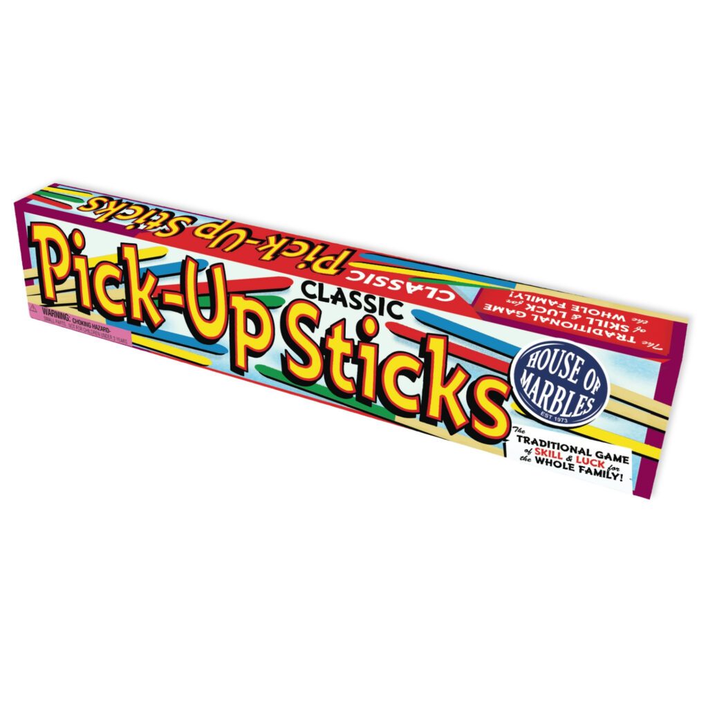 House Of Marbles – Pick Up Sticks, Jeu D’adresse Classique Avec Bâtonnets En Bois Et Bandes Colorées – Dès 15 Ans