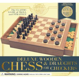 Wooden Chess & Draughts Set