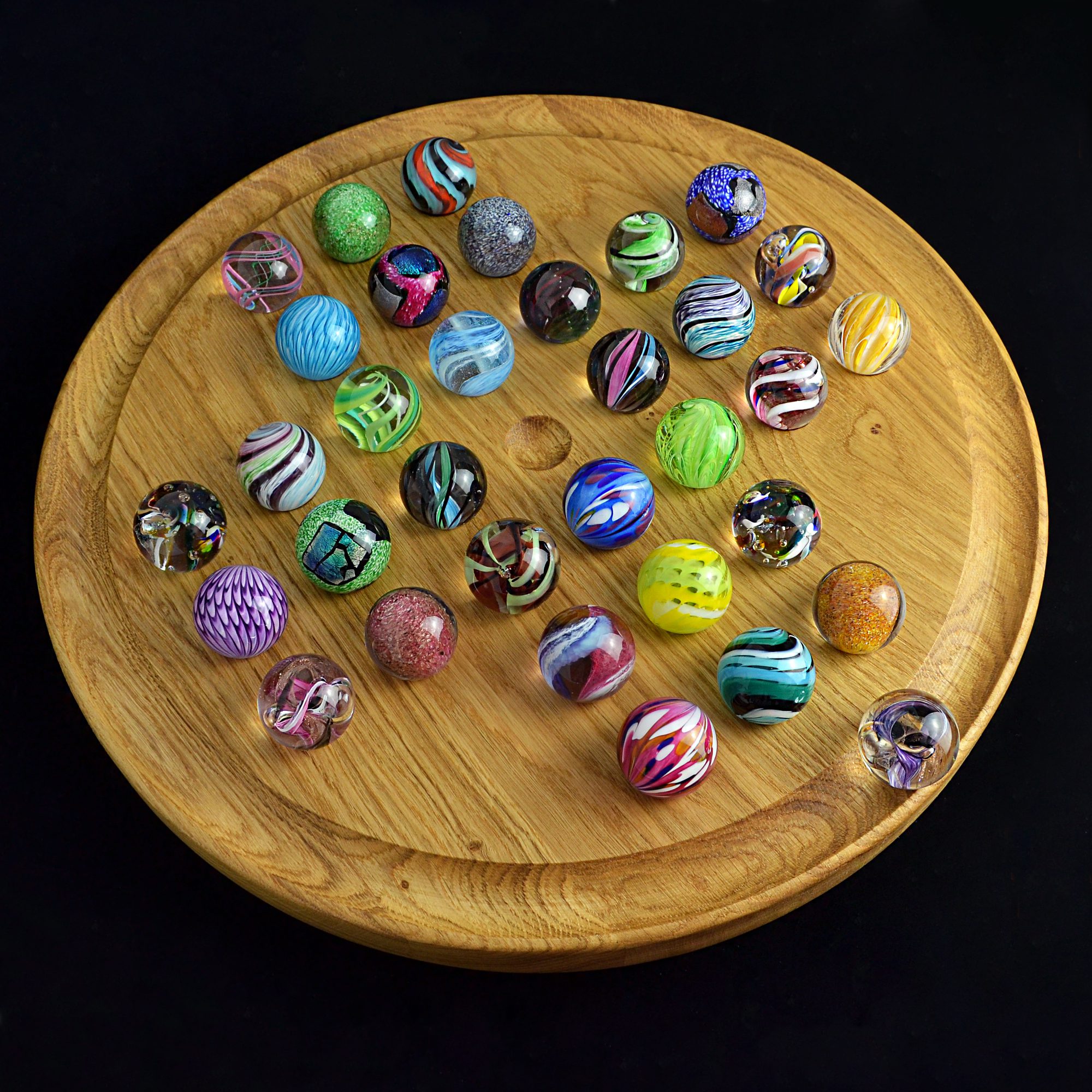 Collectable Handmade Solitaire Board & Marble Set - House of Marbles US
