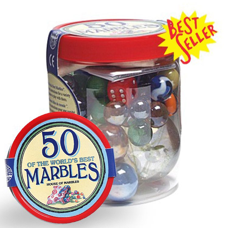 BAG AND DIE GREAT GIFT RETRO TUB OF 50 WORLDS BEST MARBLES 