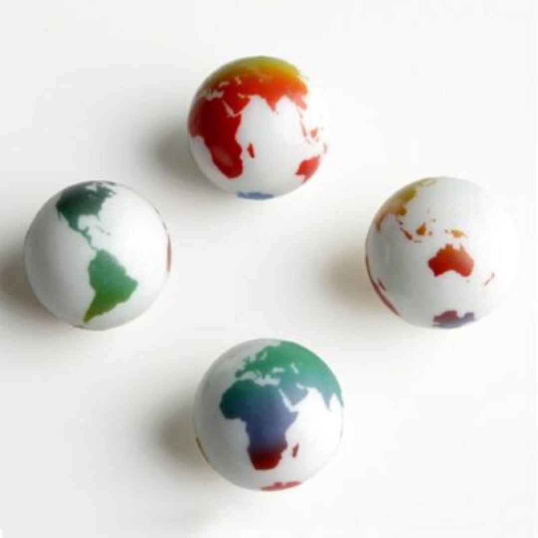 Neu Einzeln Farbig Glas Weltkugel Karte Atlas 40mm Groß Marble Sammler