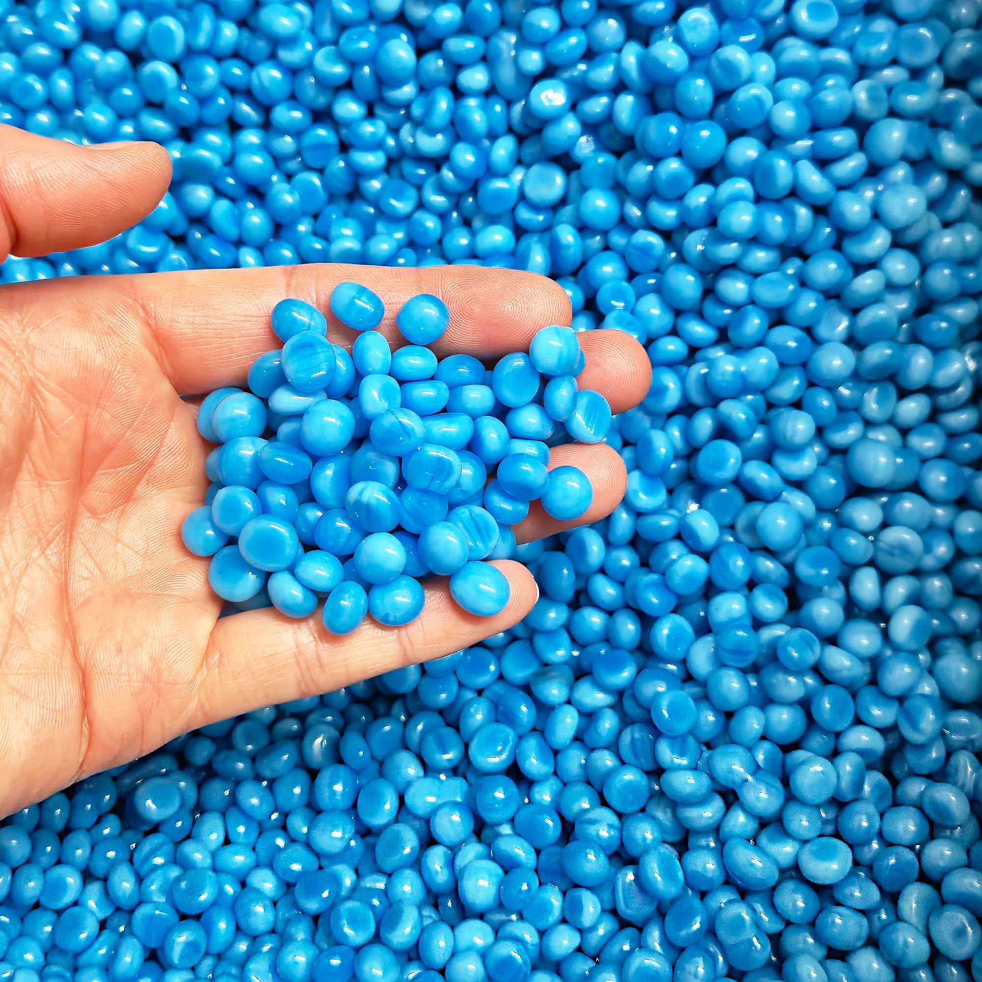 Mini Glass Pebbles - Blue