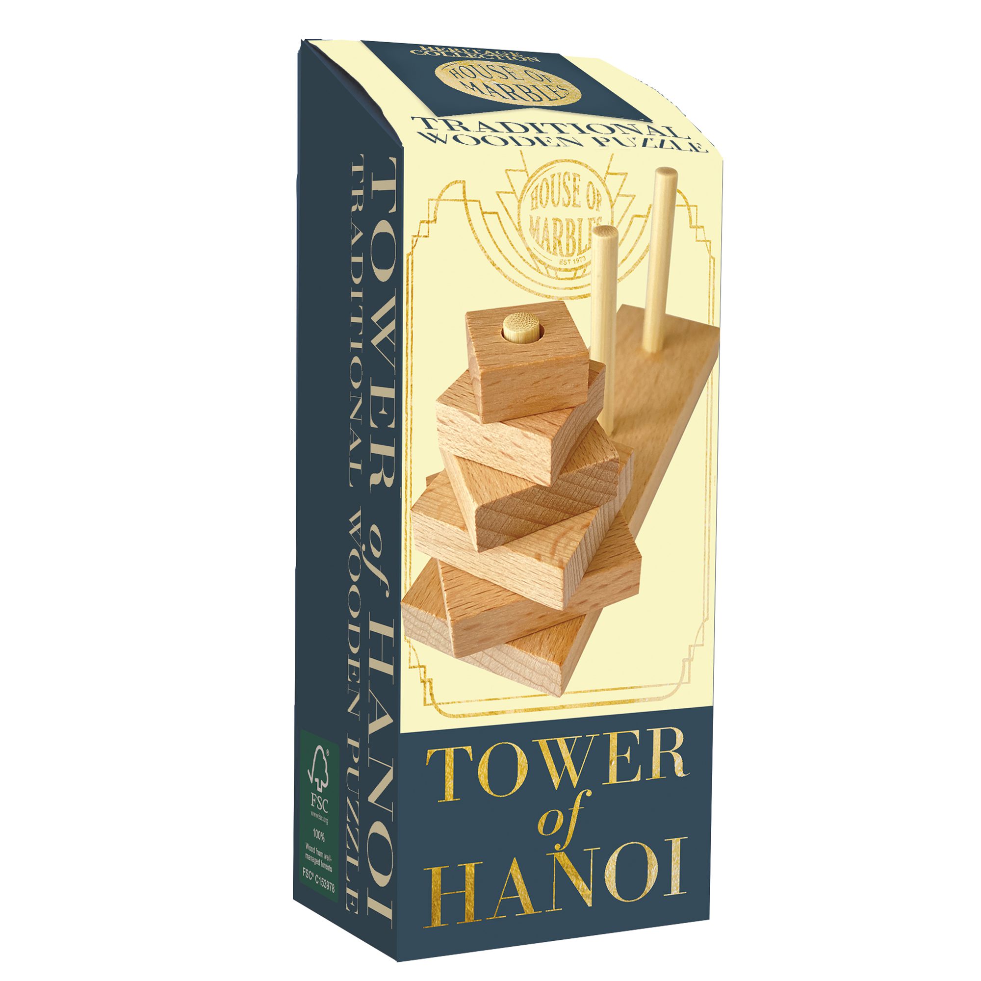 Tower of Hanoi Past Time Wooden Puzzle box view