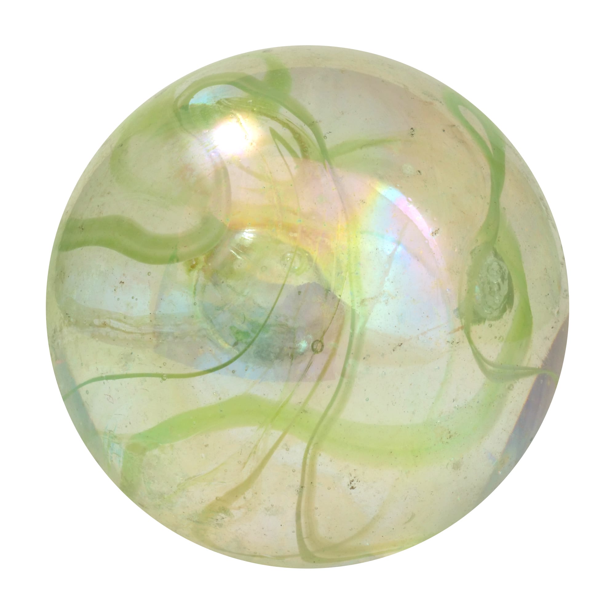 NEW 1 GIANT LUSTRED LUSTERED SPAGHETTI 42mm GLASS MARBLE TRADITIONAL GAME GREEN 