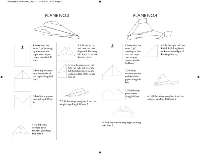 Paper Planes Instructions House of Marbles