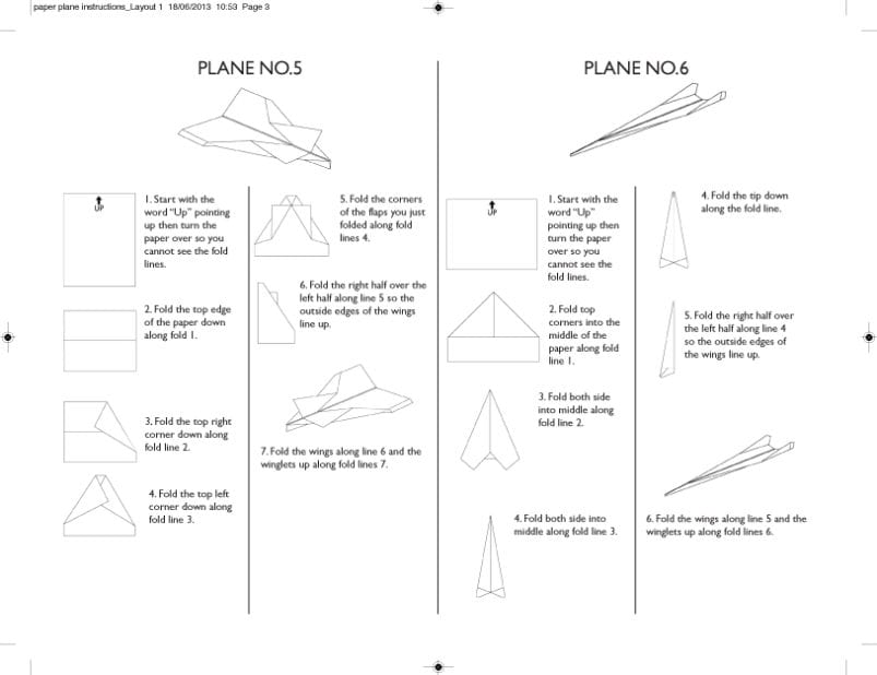Paper Planes Instructions House of Marbles