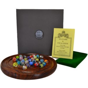Collectable Handmade Solitaire Board & Marble Set