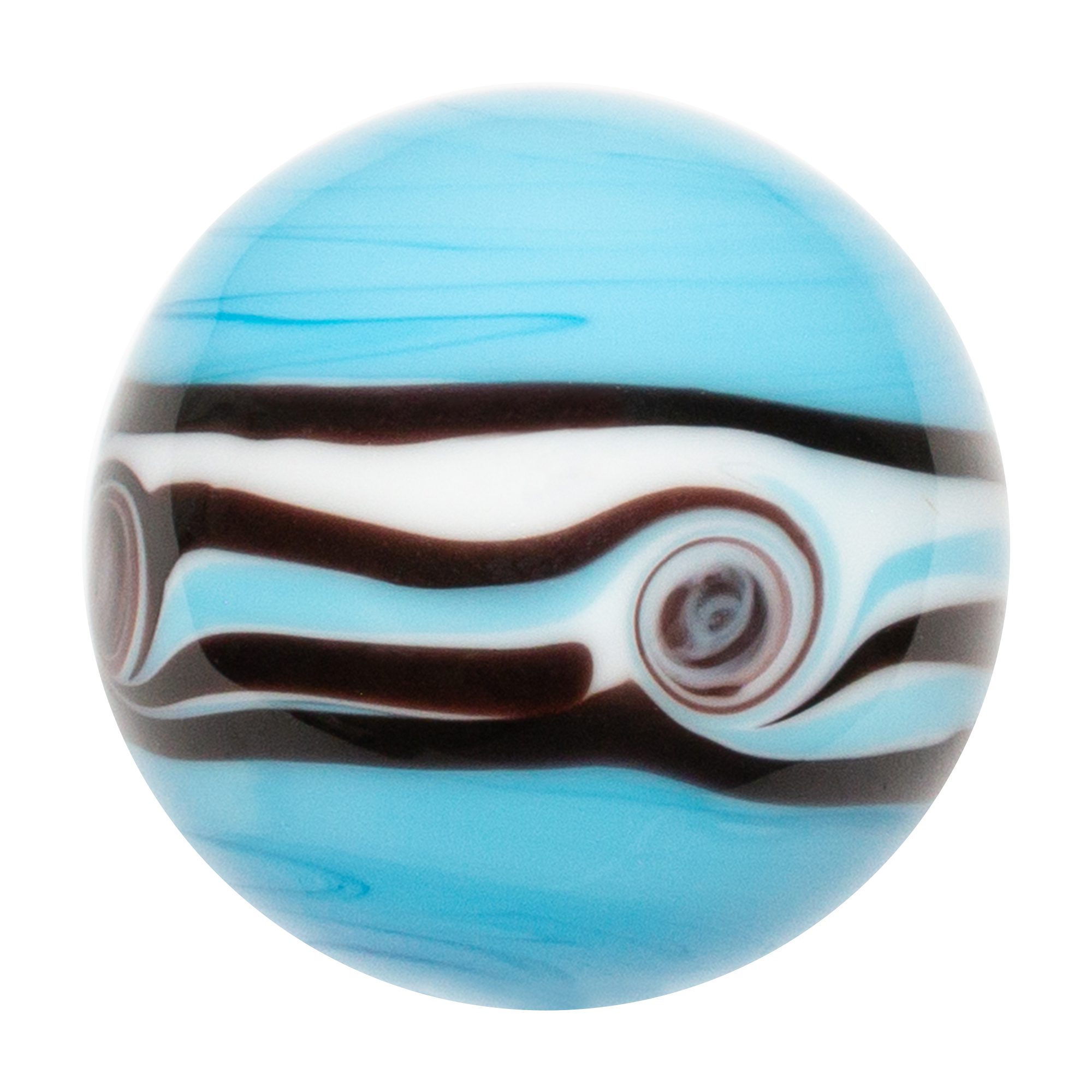 Set Of 4 Handmade 'Riptide' Art Glass Marbles - 16mm Banded Collector Marbles