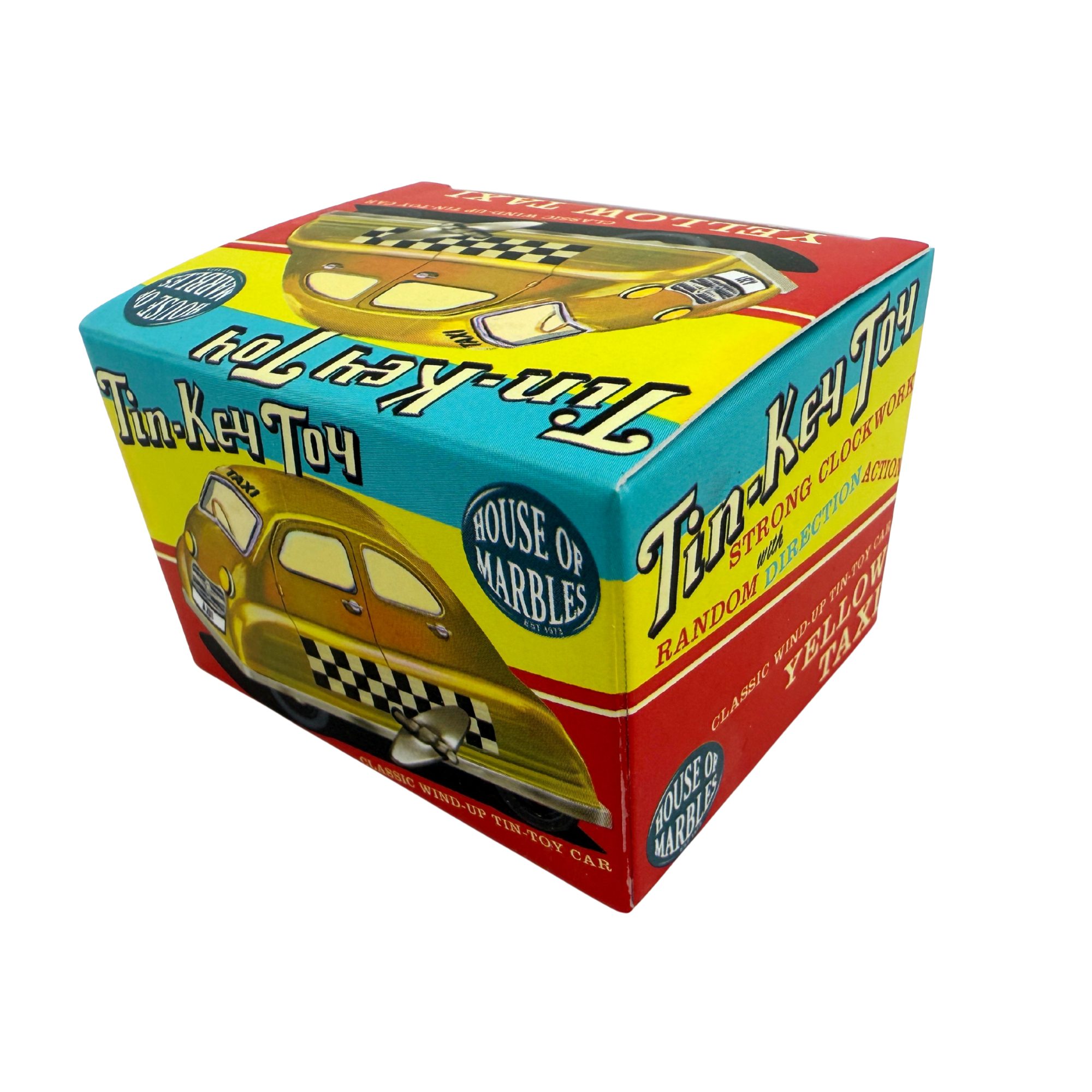 Classic Wind-Up Tin-Toy -Yellow Taxi - Image 2