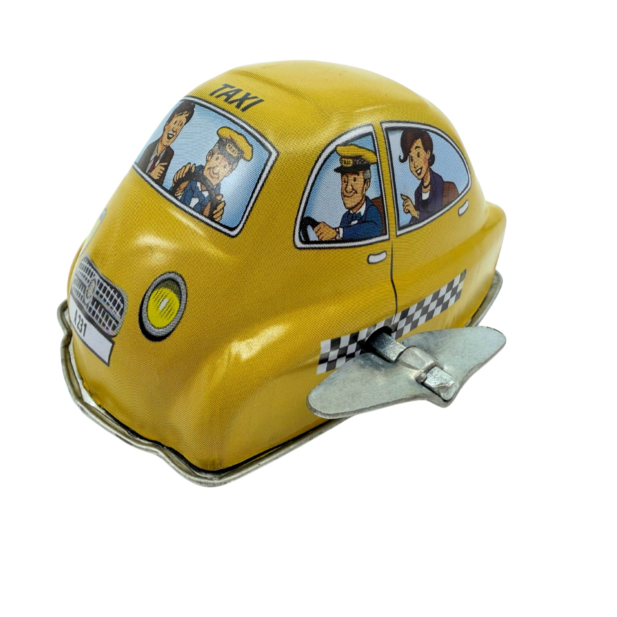 Classic Wind-Up Tin-Toy -Yellow Taxi - Image 4