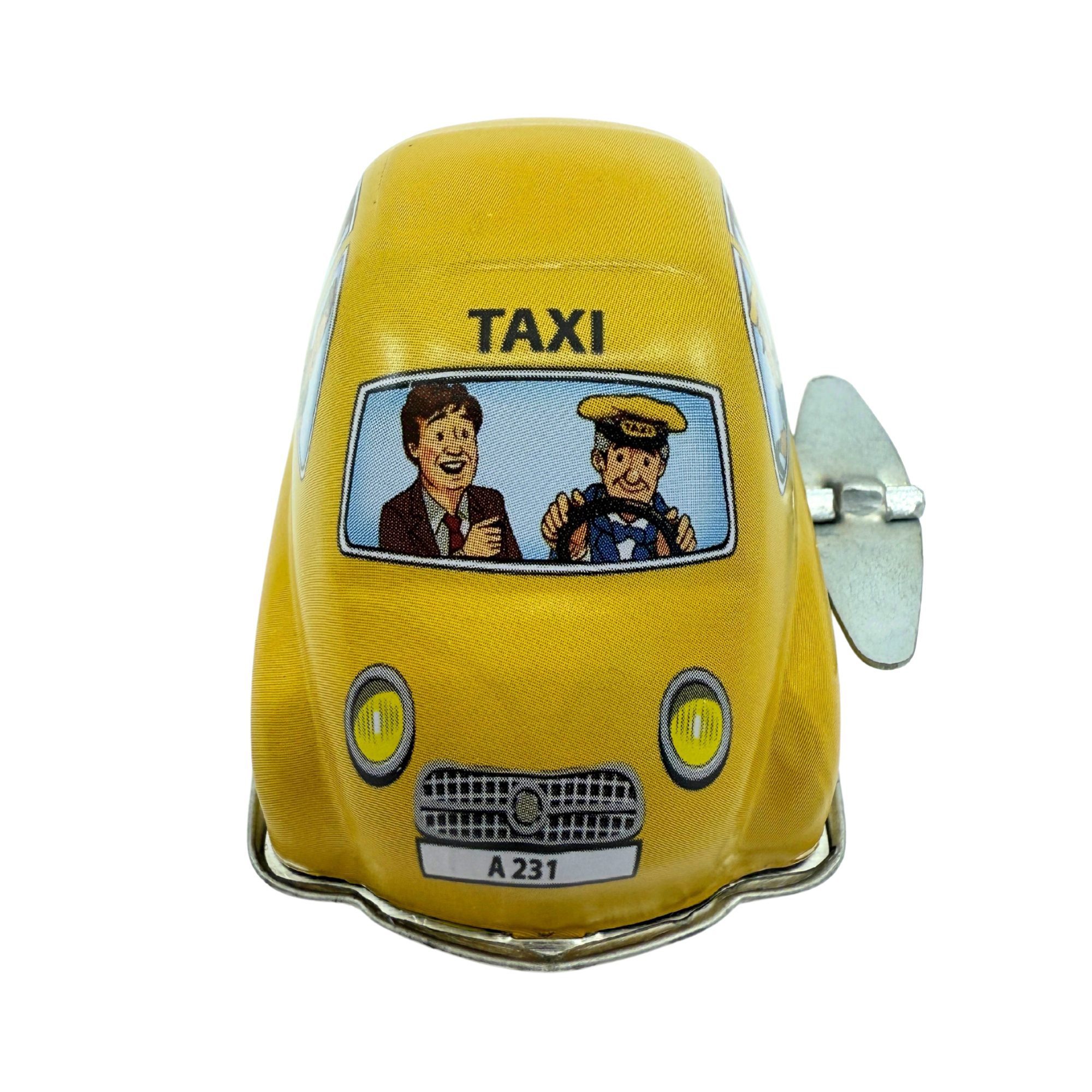 Classic Wind-Up Tin-Toy -Yellow Taxi - Image 3