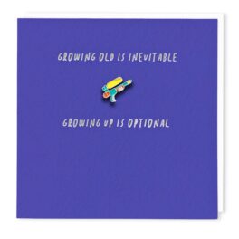 Water Gun | Greeting Card With Pin Badge