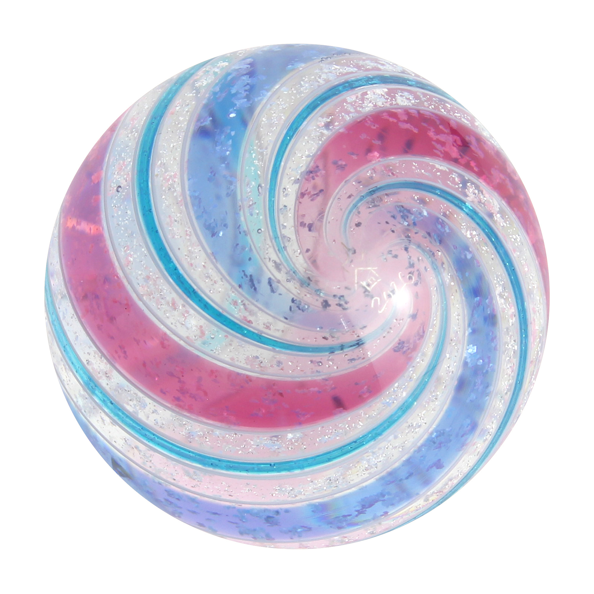 Clear Swirl Marble | Pink & Blue - 38mm